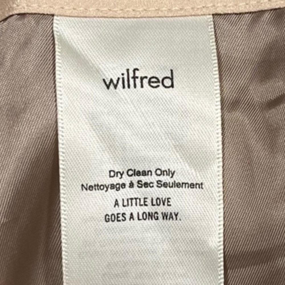Aritzia Wilfred Wool Wrap-Front Mini Skirt in Camel/Tan Size 2 - Picture 4 of 4